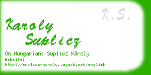 karoly suplicz business card